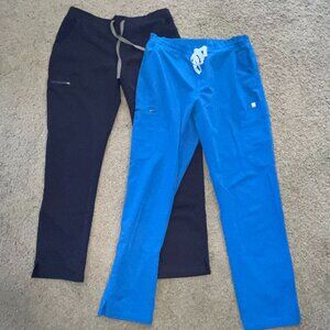 FIGS High Waisted DOWA Scrub Pants - LOT OF 2 - Navy & Royal Blue - Women's S/P
